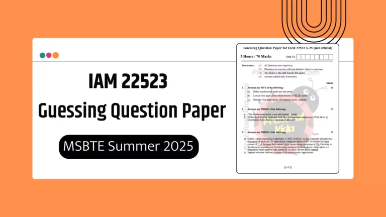 IAM 22523 Guessing Question Paper for MSBTE Summer 2025 Exam