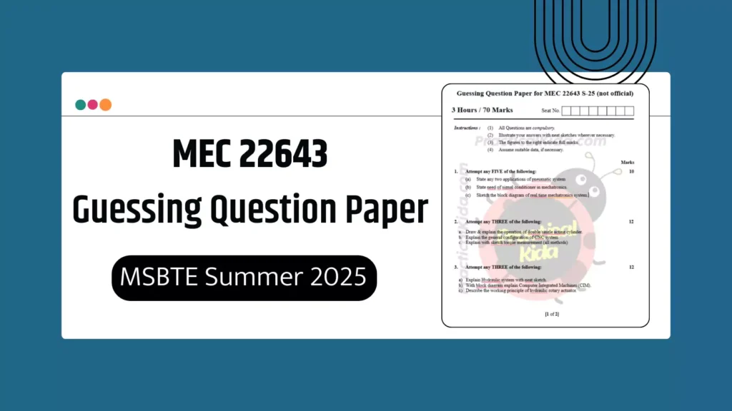MEC 22643 Guessing Paper for MSBTE Summer 2025 Exam