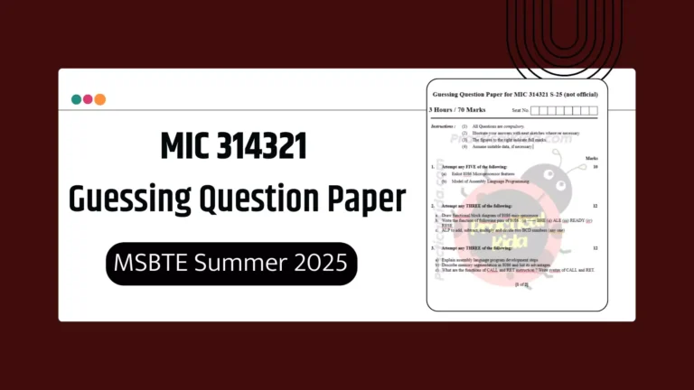 MIC 314321 Guessing Question Paper for MSBTE Summer 2025 Exam