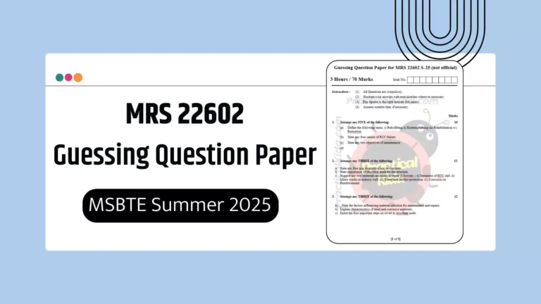 MRS 22602 Guessing Question Paper for MSBTE Summer 2025 Exam