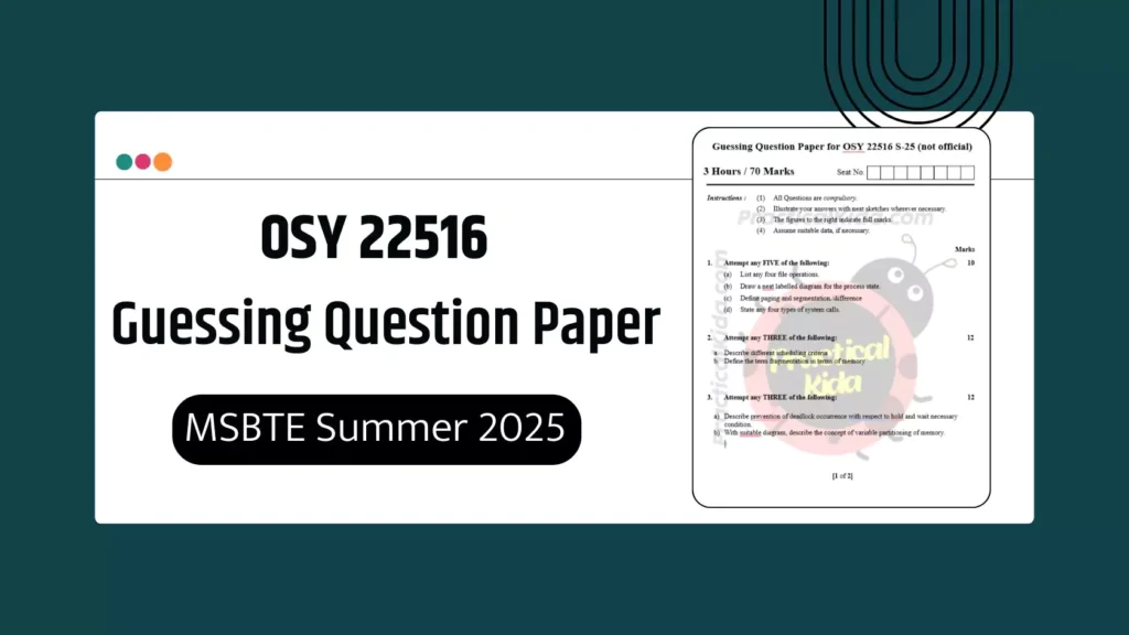 OSY 22516 Guessing Paper for MSBTE Summer 2025 Exam