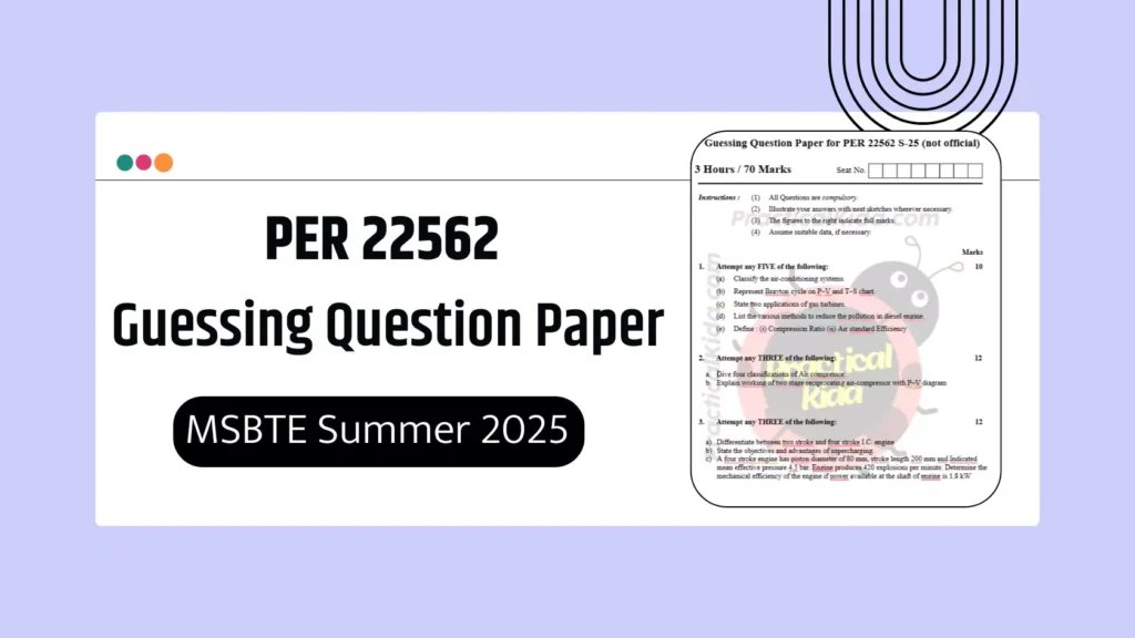 PER 22562 Guessing Paper for MSBTE Summer 2025 Exam