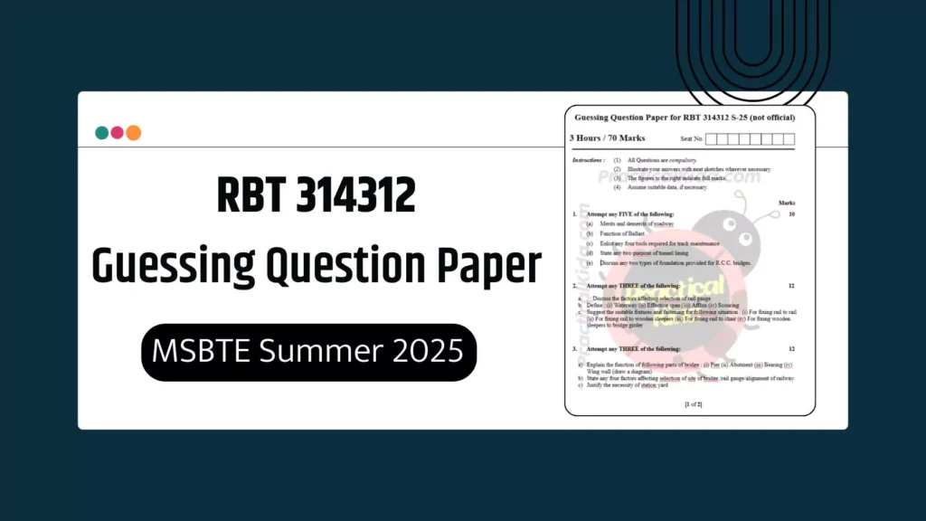 RBT 314312 Guessing Paper for MSBTE Summer 2025 Exam