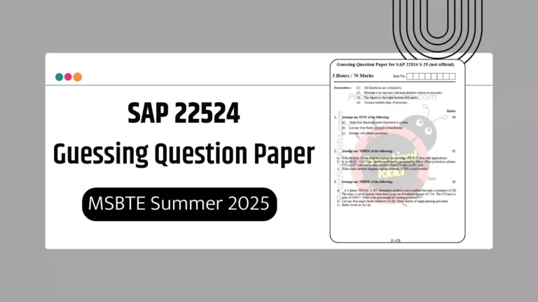 SAP 22524 MSBTE Guessing Paper for MSBTE Summer 2025 Exam