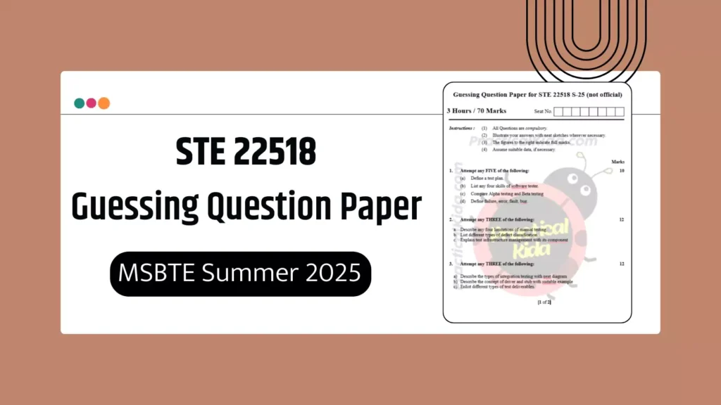 STE 22518 Guessing Question Paper for MSBTE Summer 2025 Exam
