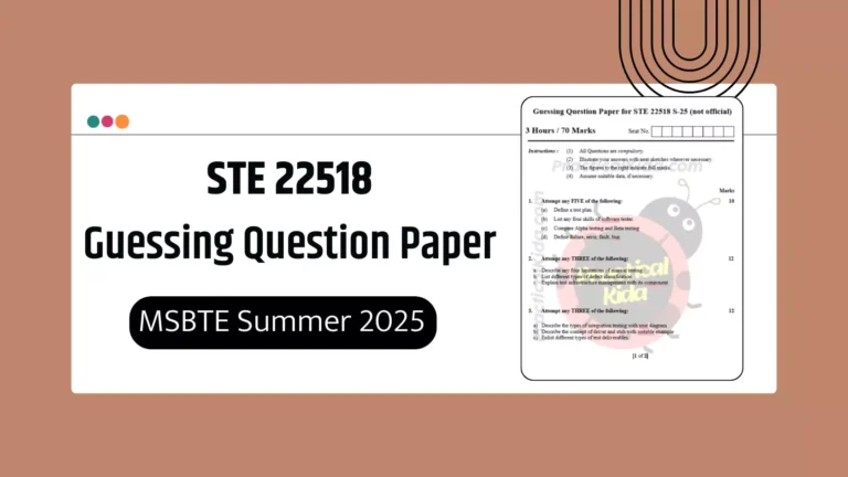 STE 22518 Guessing Question Paper for MSBTE Summer 2025 Exam