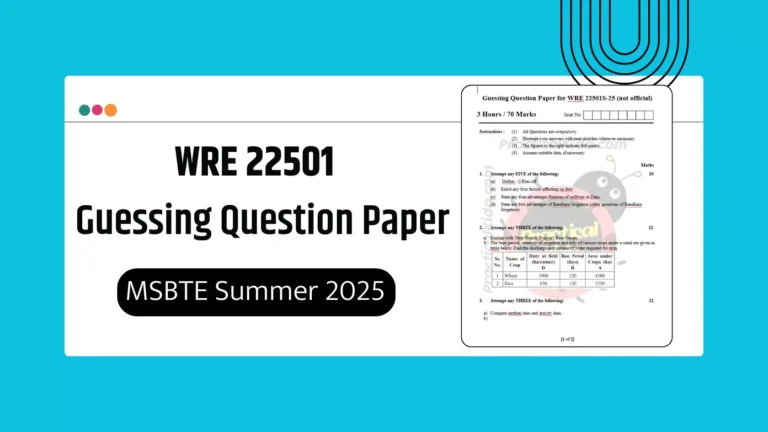 WRE 22501 Guessing Paper for MSBTE Summer 2025 Exam
