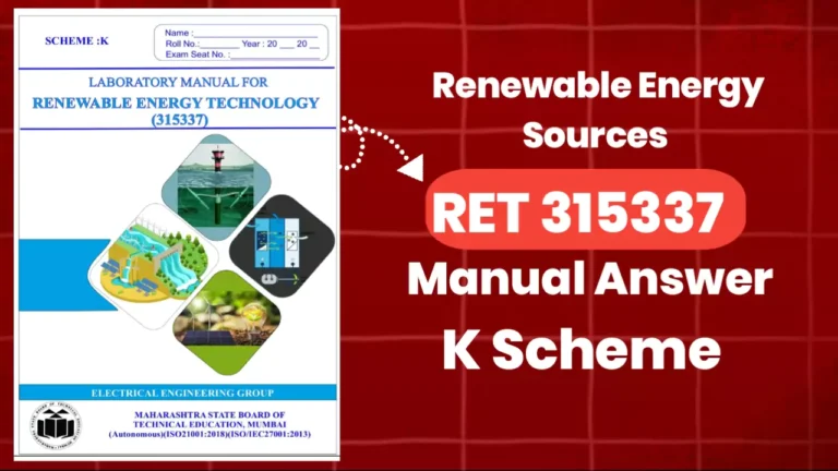RET 315337 Renewable Energy Technology Manual Answer