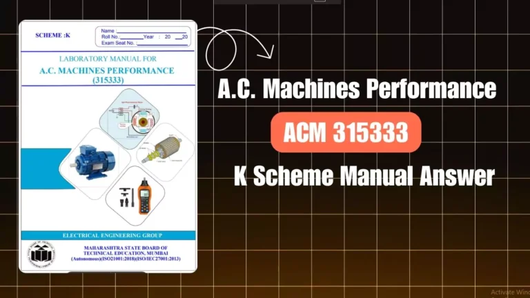 ACM 315333 A.C. Machines Performance Manual Answer