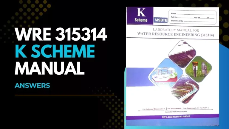 WRE 315314 Water Resource Engineering Manual Answer