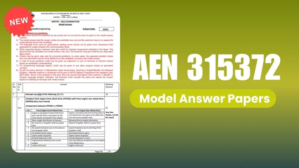 AEN 315372 New Model Answer Papers  Automobile Engineering