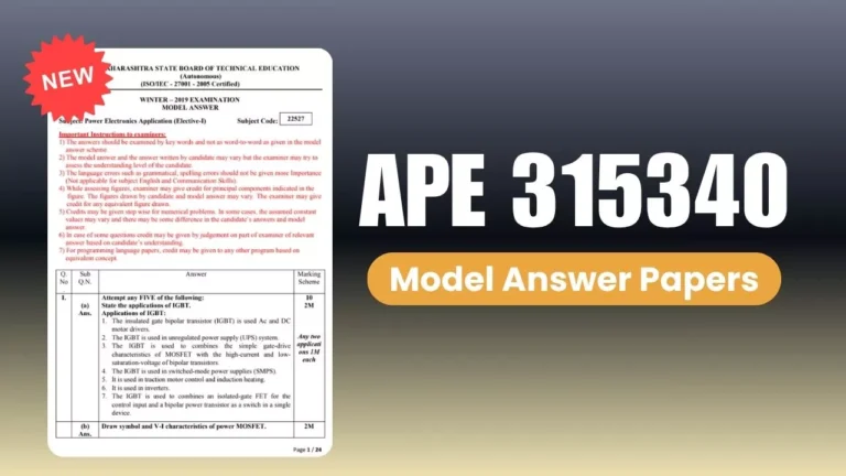 APE 315340 Model Answer Papers PDF