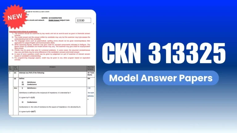 CKN 313325 Circuits & Network New Model Answer Papers