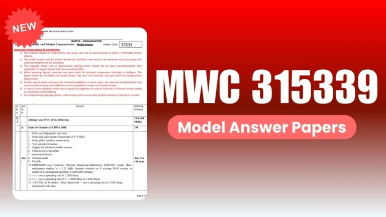 MWC 315339 Mobile & Wireless Communication Model Answer Papers