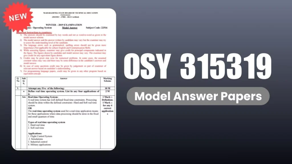 New OSY Operating Systems 315319 Model Answer Papers