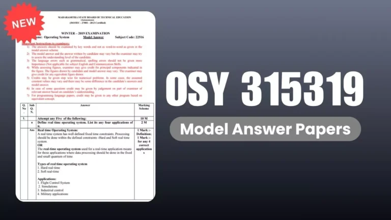 New OSY Operating Systems 315319 Model Answer Papers