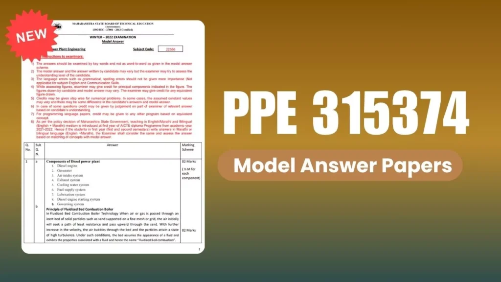PPE 315374 New Model Answer Papers Power Plant Engineering
