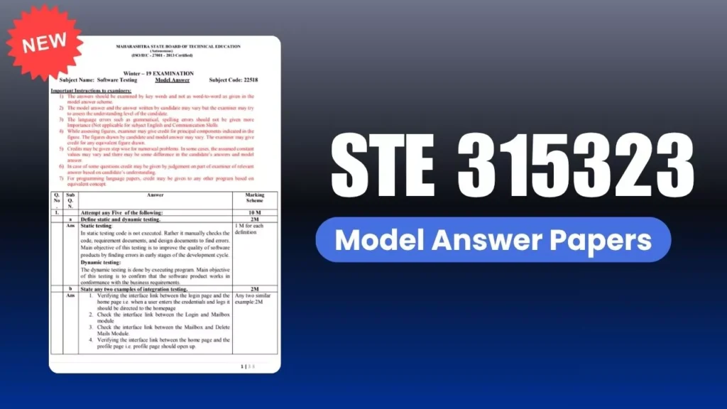 Software Engineering STE 315323 Model Answer Papers