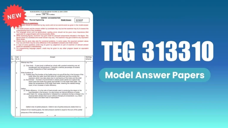 TEG 313310 New Model Answer Papers Thermal Engineering