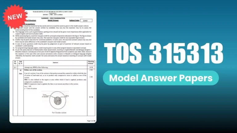 TOS 315313 New Model Answer Papers
