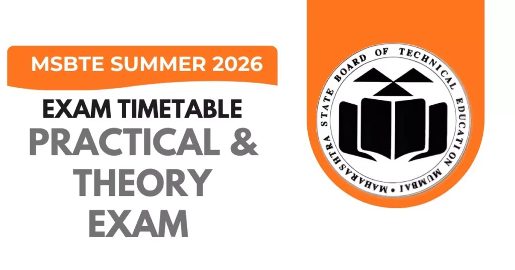 MSBTE Summer 2026 Exam Timetable All Branch